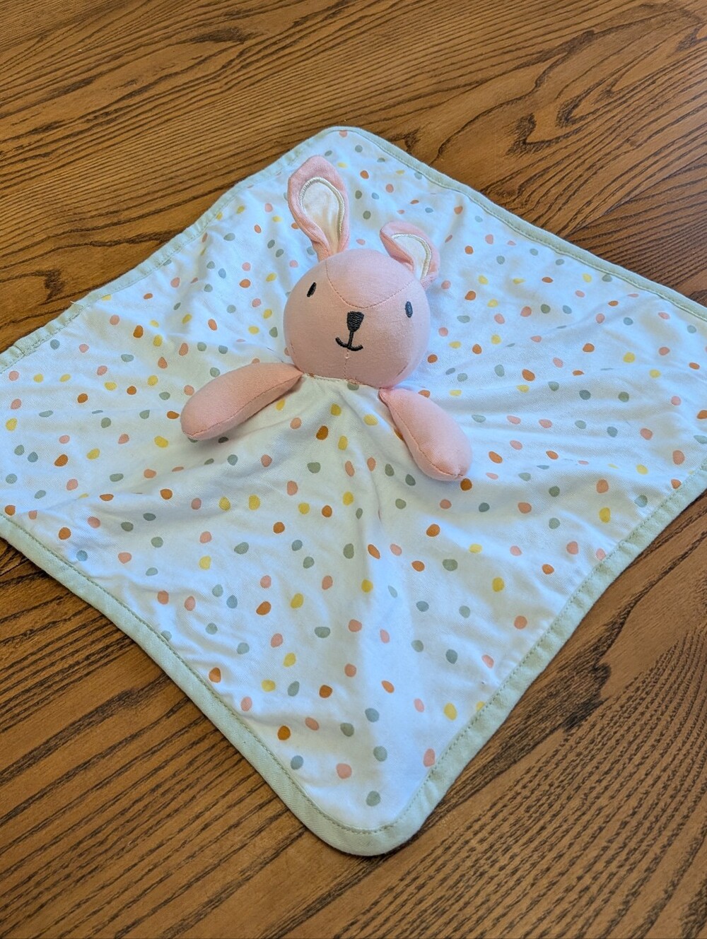 George Pink Bunny Polka Dot Security Blanket Lovey. Cotton. Unused .